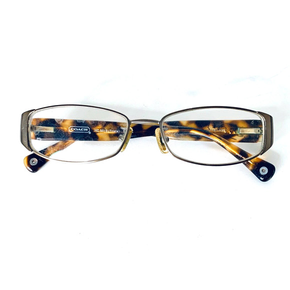 Coach Gold Rectangular Frame Glasses - Picture 6 of 10
